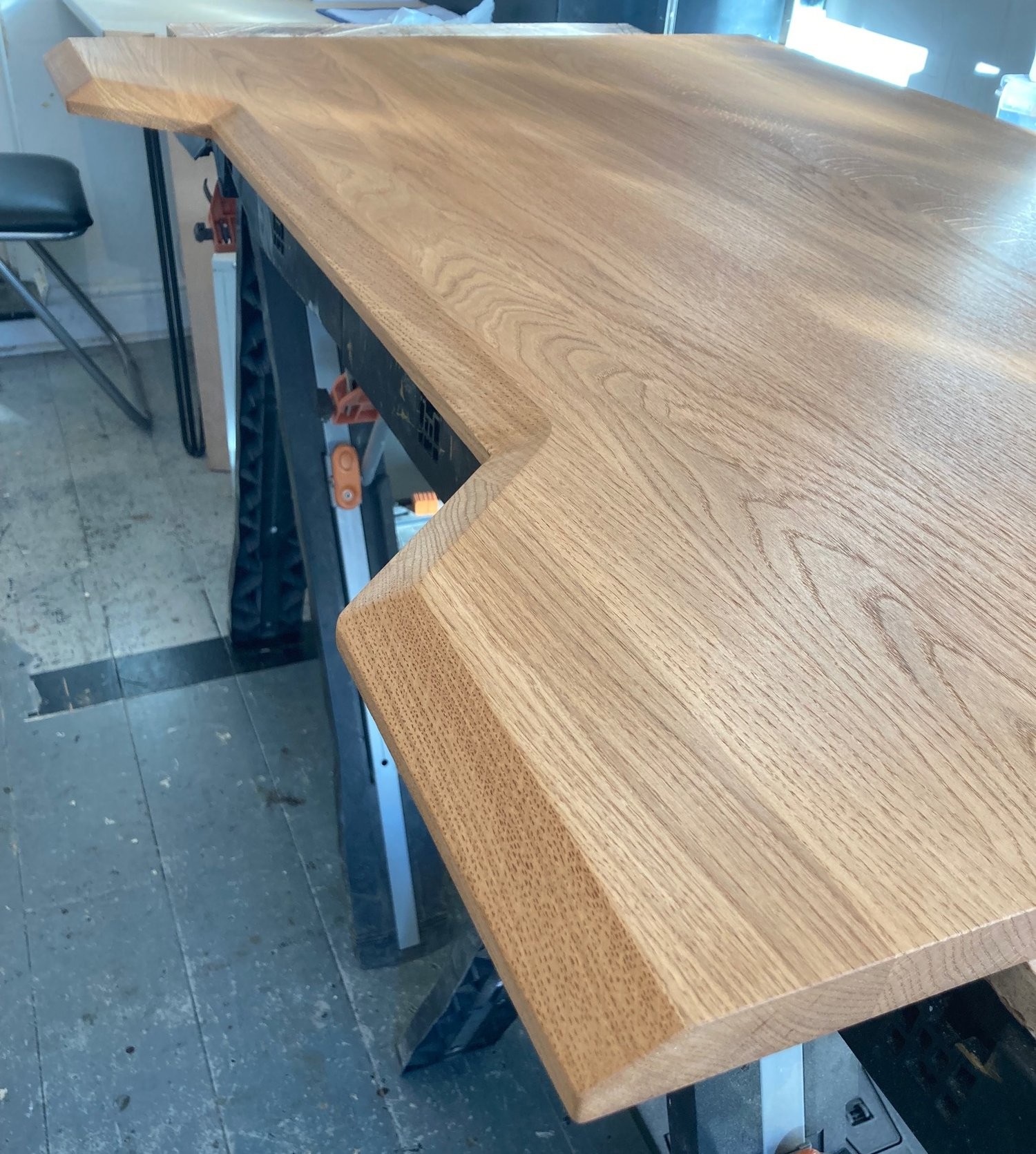 Custom Desk for Bedroom | Custom Solid Oak Corner Desk with Steel Legs | Tablemaker UK