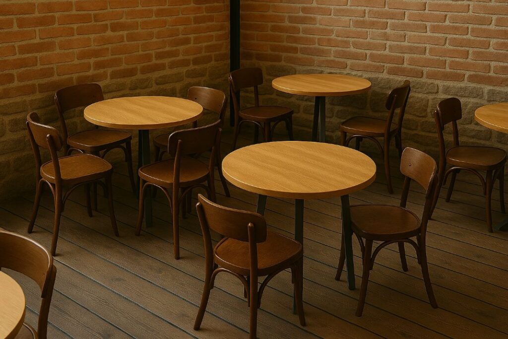 commercial round tables for cafes - Tablemaker - Illustrative Image