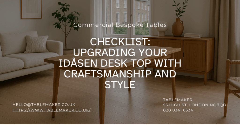 Checklist Upgrading Your Idåsen Desk Top with Craftsmanship and Style -Tablemaker