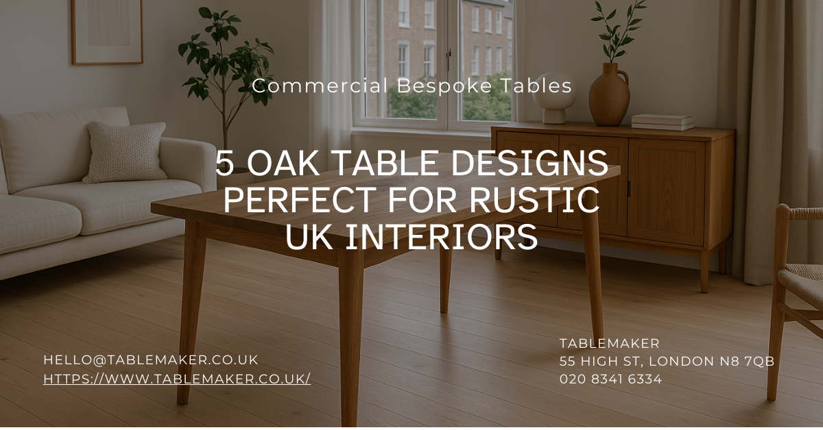 5 Oak Table Designs Perfect for Rustic UK Interiors -Tablemaker