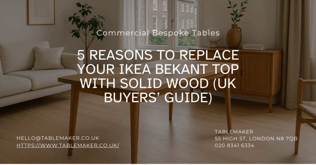 5 Reasons to Replace Your IKEA Bekant Top with Solid Wood (UK Buyers’ Guide) -Tablemaker