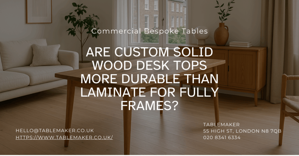 Are Custom Solid Wood Desk Tops More Durable Than Laminate for Fully Frames -Tablemaker