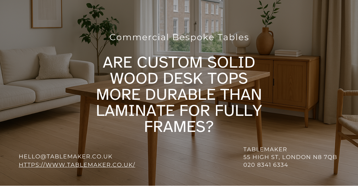 Are Custom Solid Wood Desk Tops More Durable Than Laminate for Fully Frames -Tablemaker