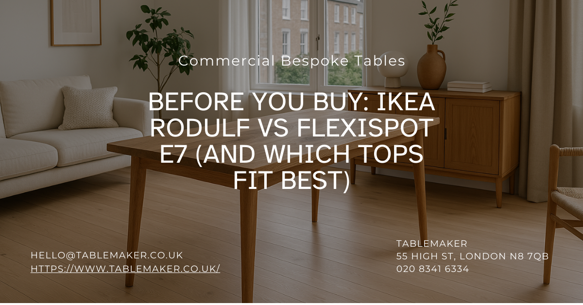 Before You Buy IKEA Rodulf vs FlexiSpot E7 (And Which Tops Fit Best) - Tablemaker