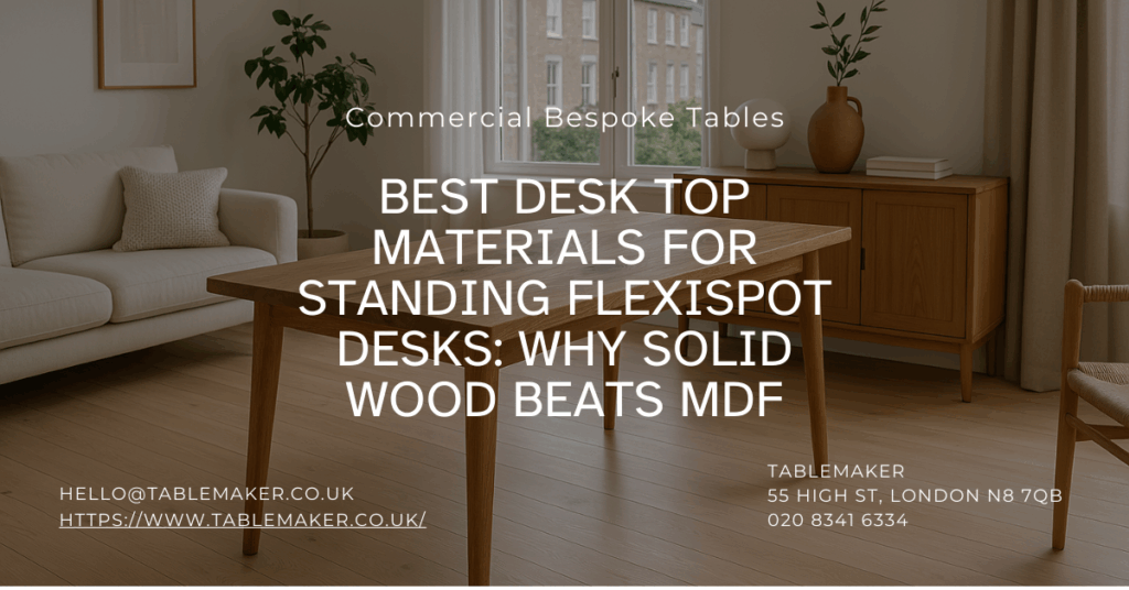 Best Desk Top Materials for Standing Flexispot Desks Why Solid Wood Beats MDF Tablemaker