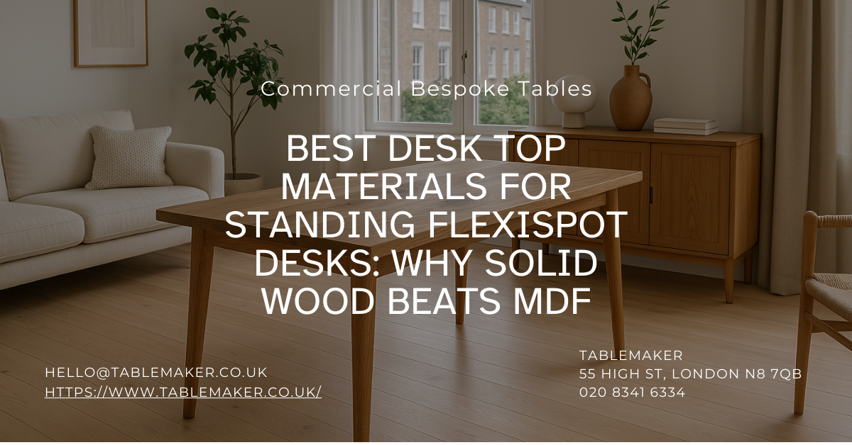 Best Desk Top Materials for Standing Flexispot Desks Why Solid Wood Beats MDF Tablemaker