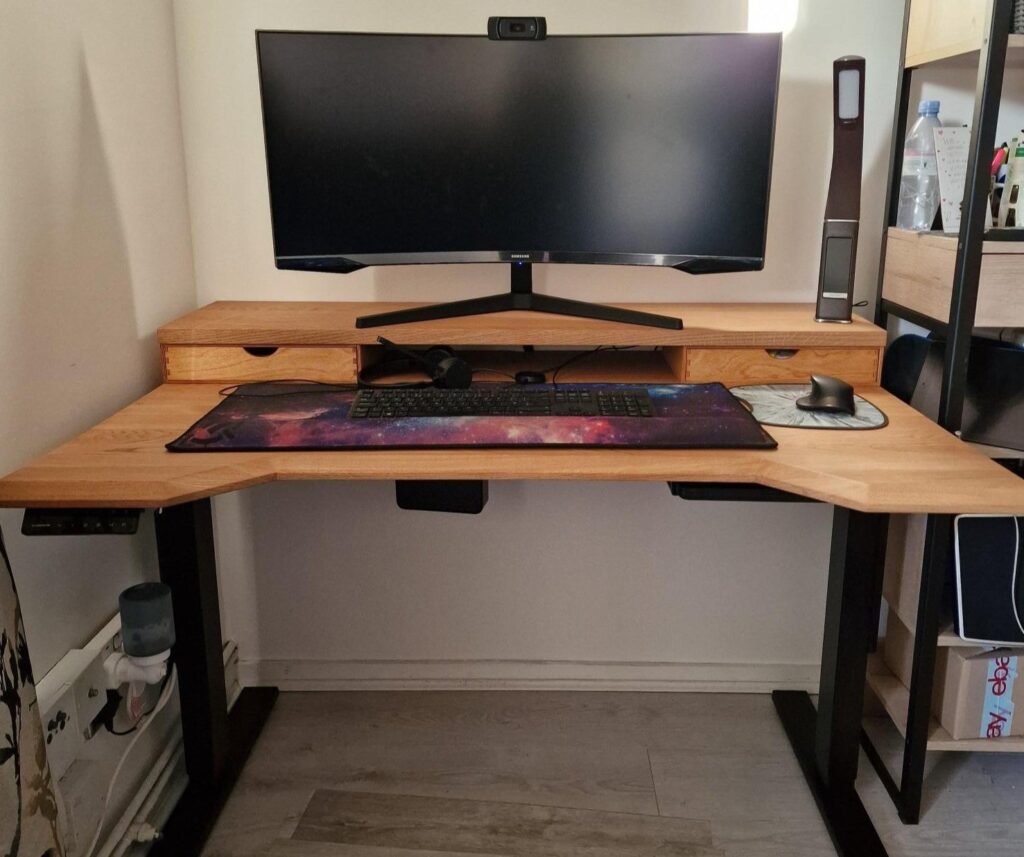 A photo of a custom top made for a standing desk customer