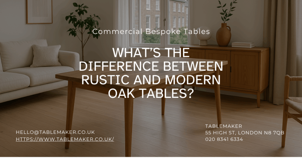 What’s the Difference Between Rustic and Modern Oak Tables - Tablemaker
