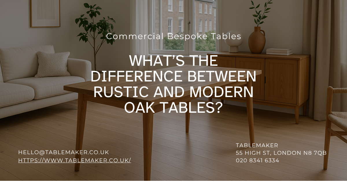 What’s the Difference Between Rustic and Modern Oak Tables - Tablemaker