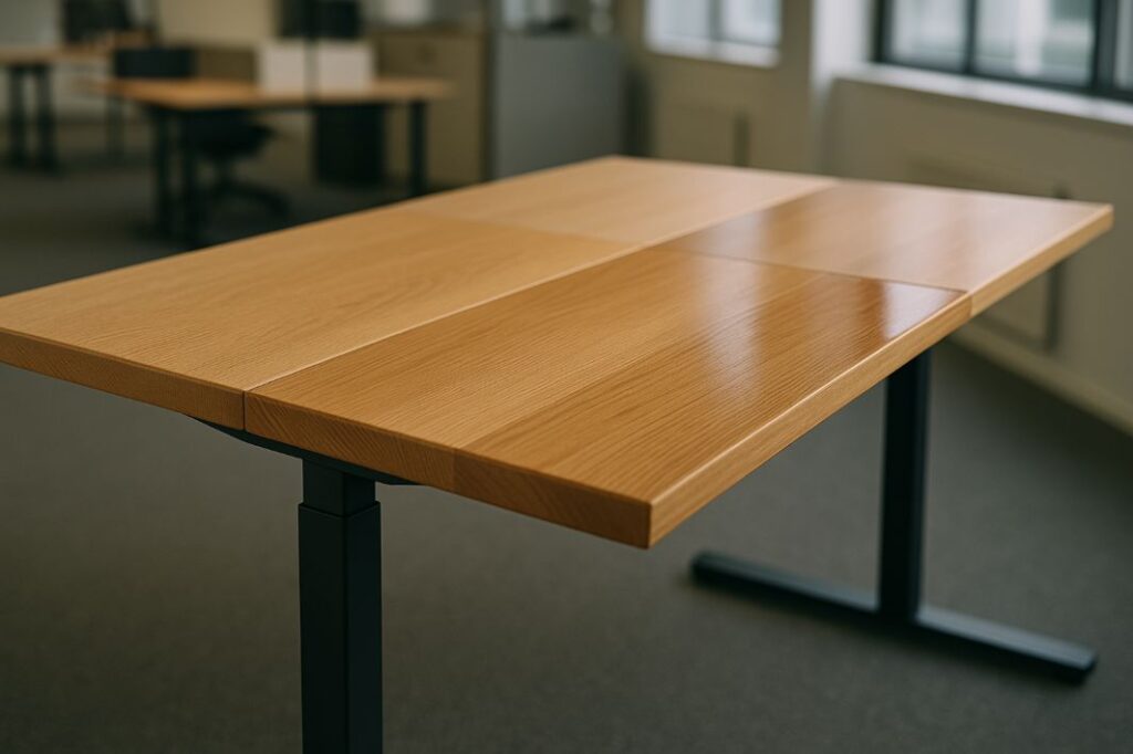 An AI image displaying the different types of desk top finishes