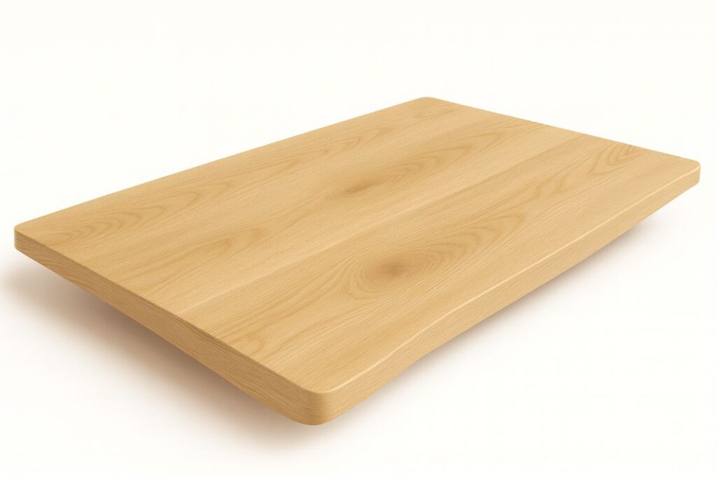 An AI photo of a custom oak desk top for an IKEA Frame