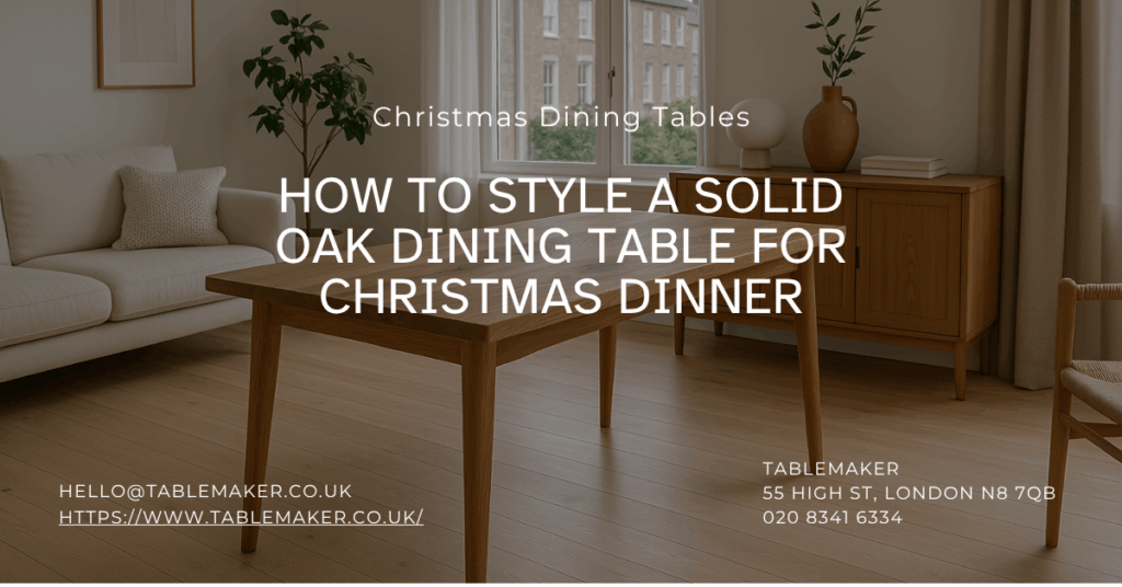 How to Style a Solid Oak Dining Table for Christmas Dinner -Tablemaker
