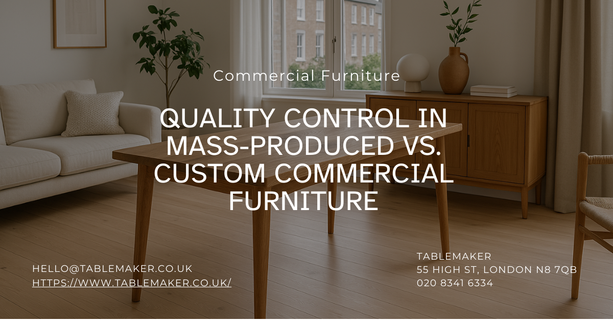 Quality Control in Mass-Produced vs. Custom Commercial Furniture = Tablemaker