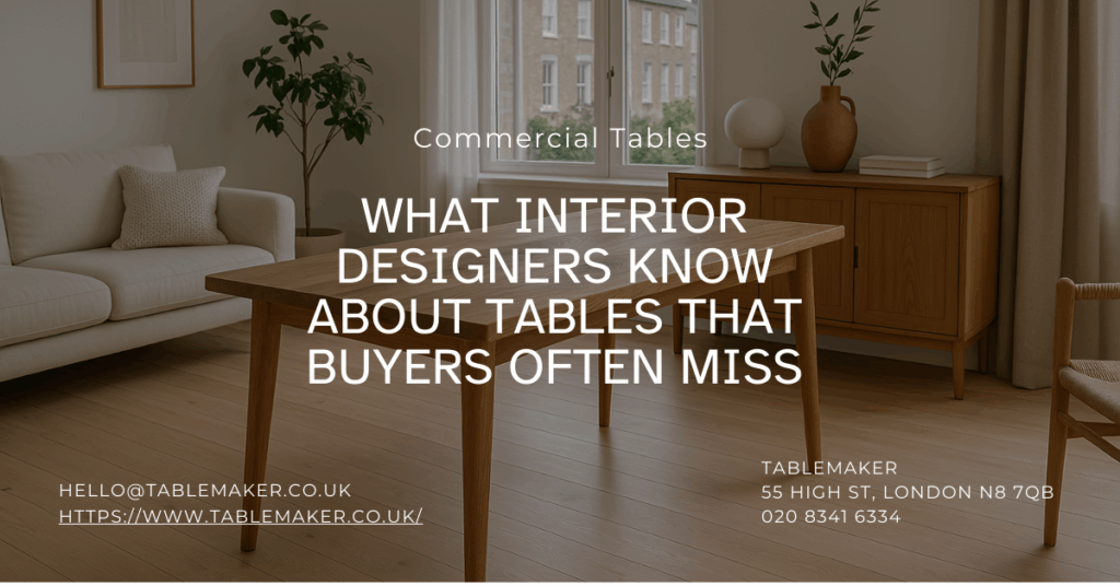 What Interior Designers Know About Tables That Buyers Often Miss Tablemaker