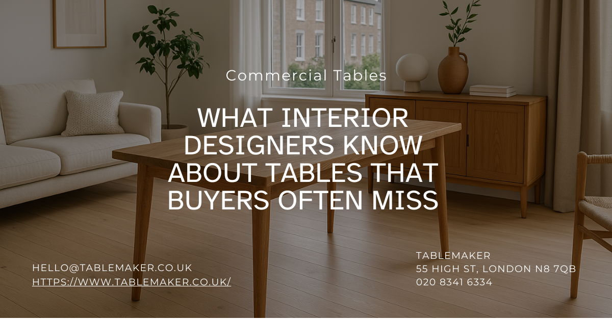 What Interior Designers Know About Tables That Buyers Often Miss Tablemaker