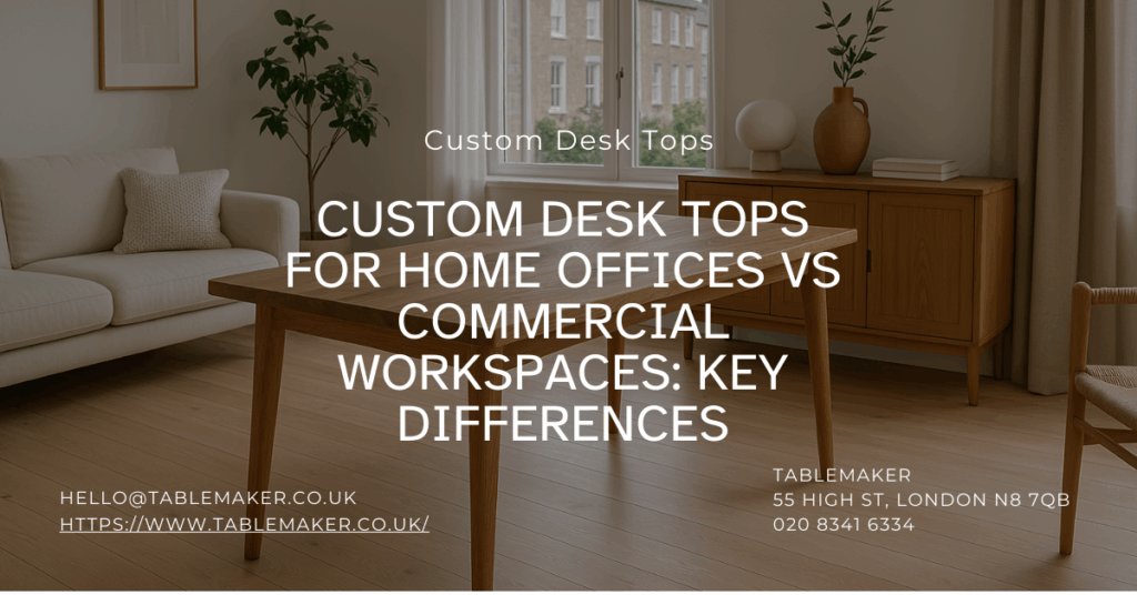 Custom Desk Tops for Home Offices vs Commercial Workspaces Key Differences Tablemaker