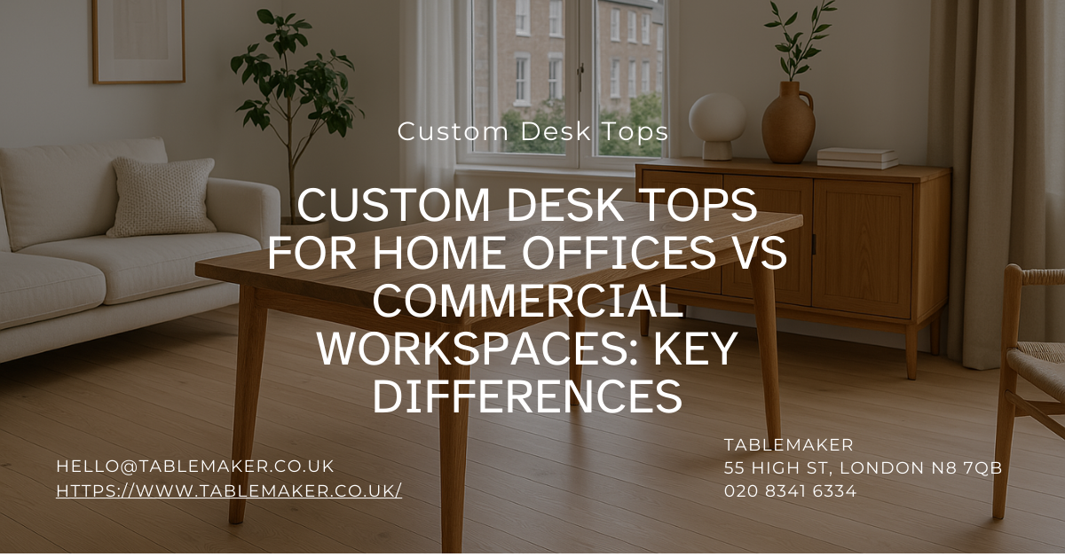 Custom Desk Tops for Home Offices vs Commercial Workspaces Key Differences Tablemaker