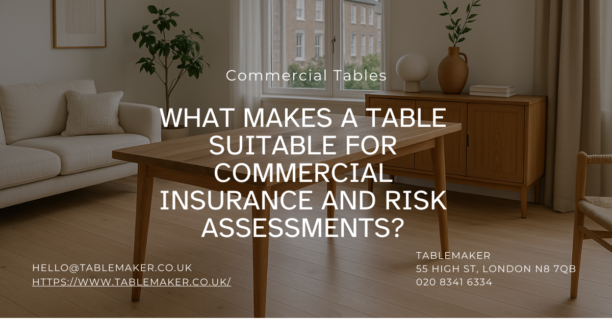 What Makes a Table Suitable for Commercial Insurance and Risk Assessments Tablemaker